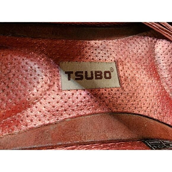 Tsubo Asmik Women's Size 9 Red Leather Platform Wedge Mary Jane Shoes - Picture 7 of 9